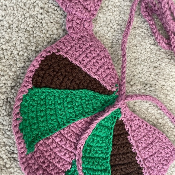 NWT ZARA|| Rainbow Crochet Bralette Bathing Suit Top, Size Small - Picture 7 of 8